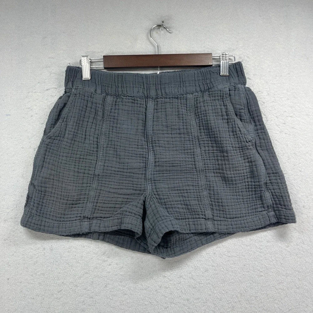 Madewell Shorts Women Medium Gray Double Gauze Cotton Pull On Lounge Sleep Boho